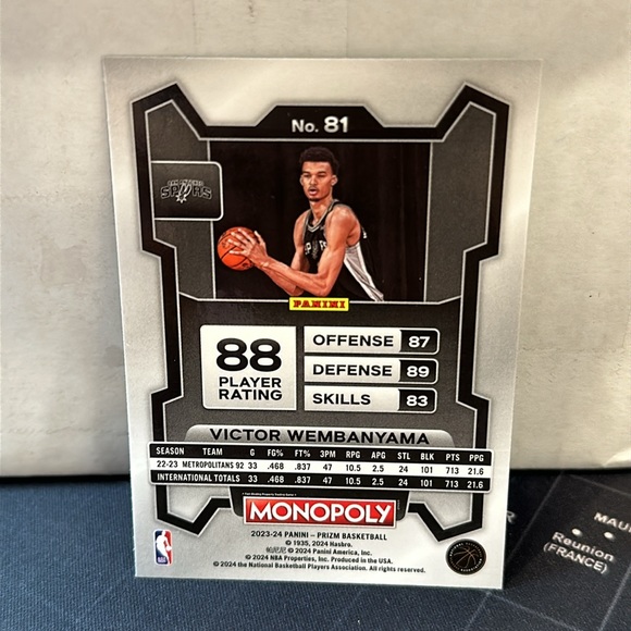 Victor Wembanyama - Monopoly Prizm Card - Picture 2 of 2